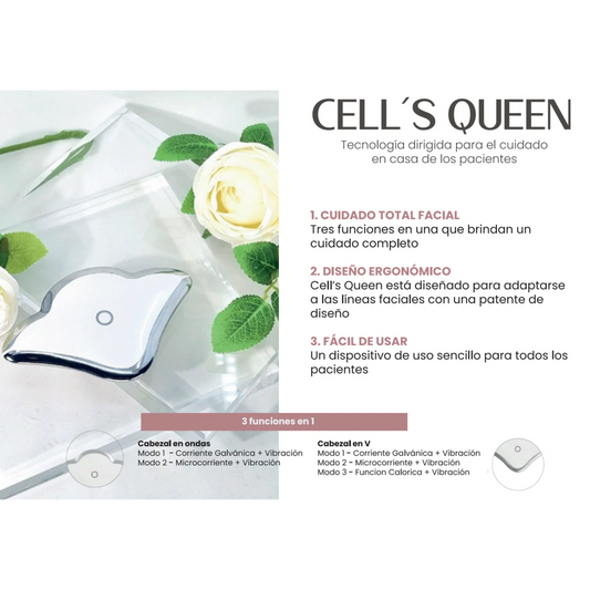 CELL'S QUEEN CELIGIN DISPOSITIVO 3EN1 - LIMPIEZA, MASAJE Y CORRIENTE GALVANICA