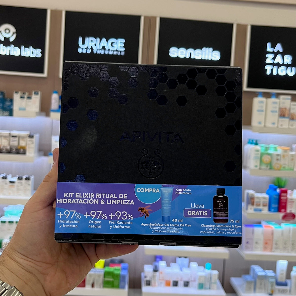 KIT APIVITA AQUA BEELICOUS GEL CREMA + CLEANSING ESPUMA (GRATIS)