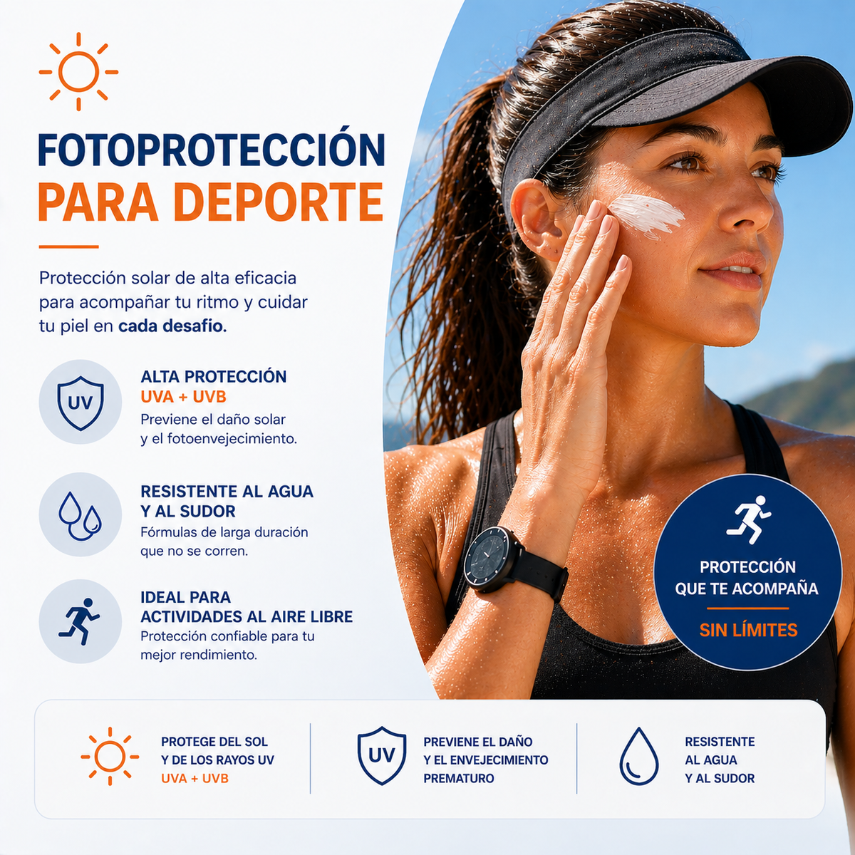 Fotoprotección para deporte
