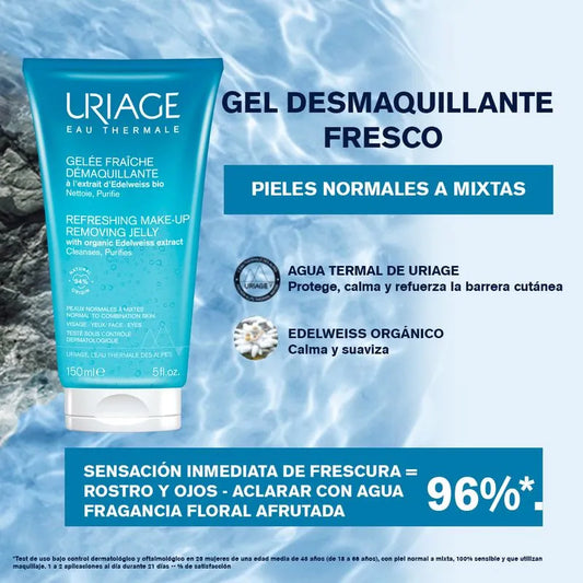 URIAGE AGUA THERMAL GEL DESMAQUILLANTE *150ML