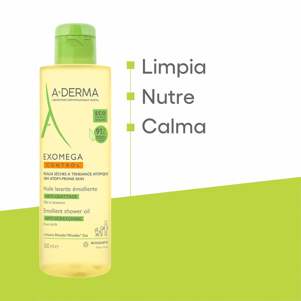 A-DERMA EXOMEGA ACEITE DE DUCHA BAÑO CORPORAL *500ML