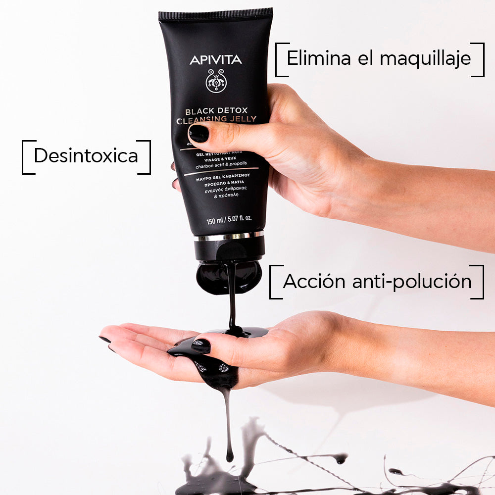 APIVITA BLACK DETOX CLEANSING FACE & EYES GEL 150ML