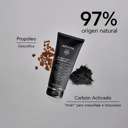 APIVITA BLACK DETOX CLEANSING FACE & EYES GEL 150ML
