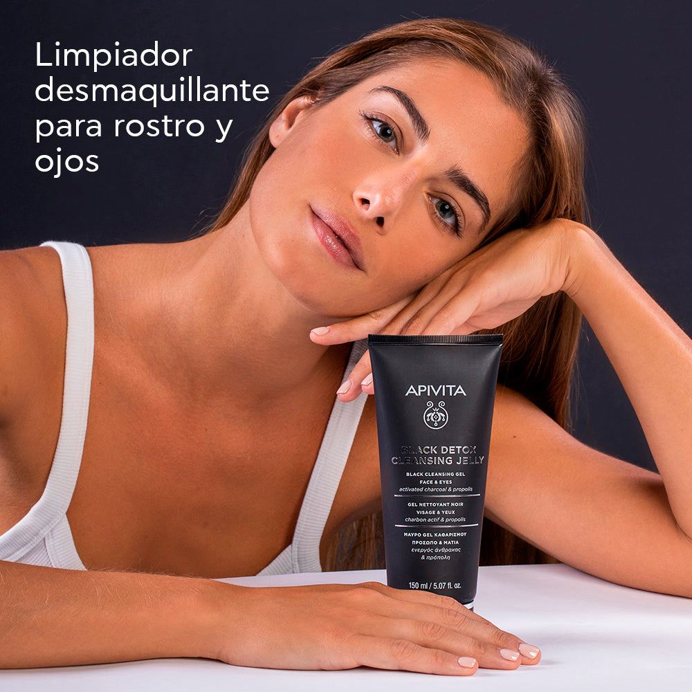 APIVITA BLACK DETOX CLEANSING FACE & EYES GEL 150ML