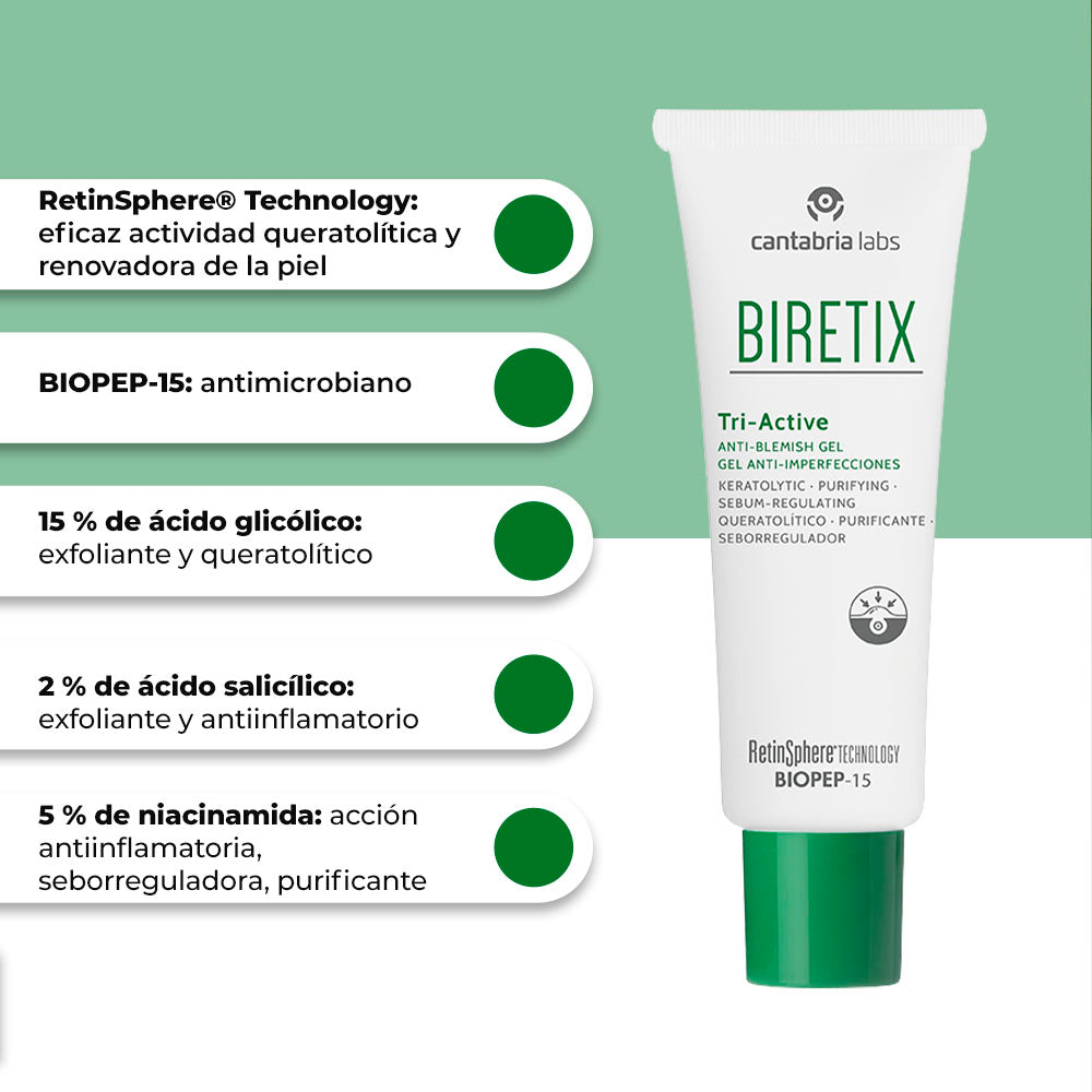BIRETIX TRI-ACTIVE GEL ANTI-IMPERFECCIONES  *50ML